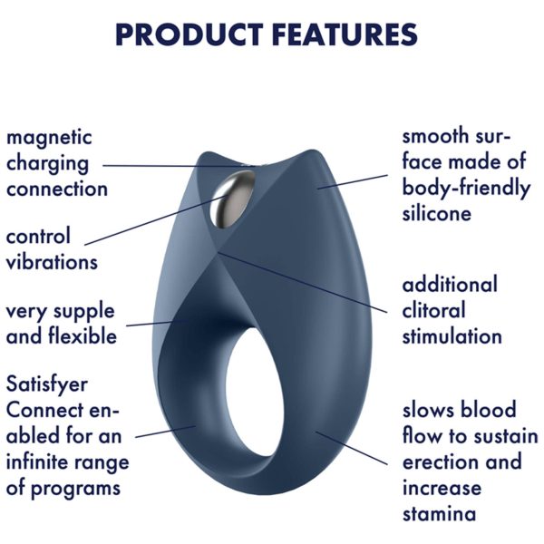 Satisfyer App Enabled Royal One Cock Ring Blue features