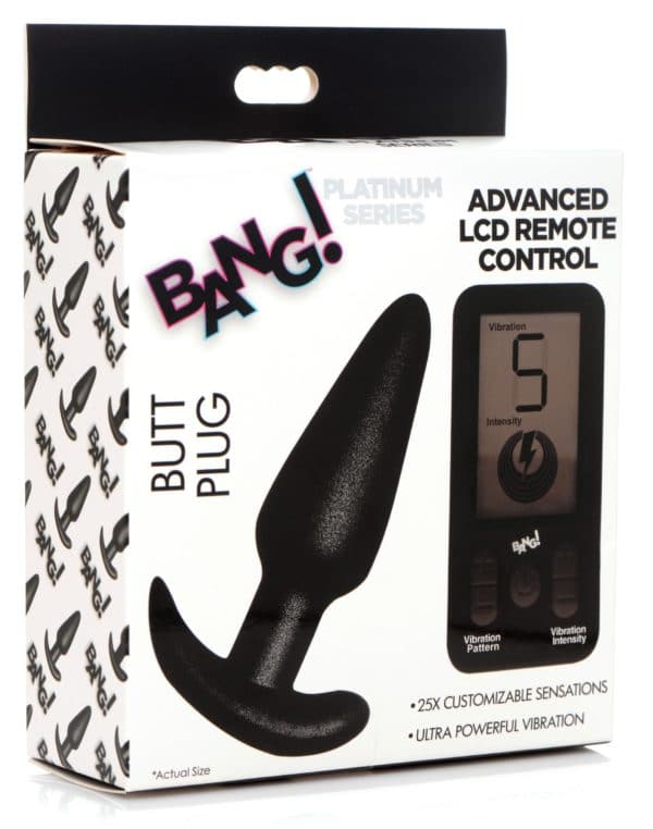 25X Vibrating Silicone Butt Plug with Remote Control-9