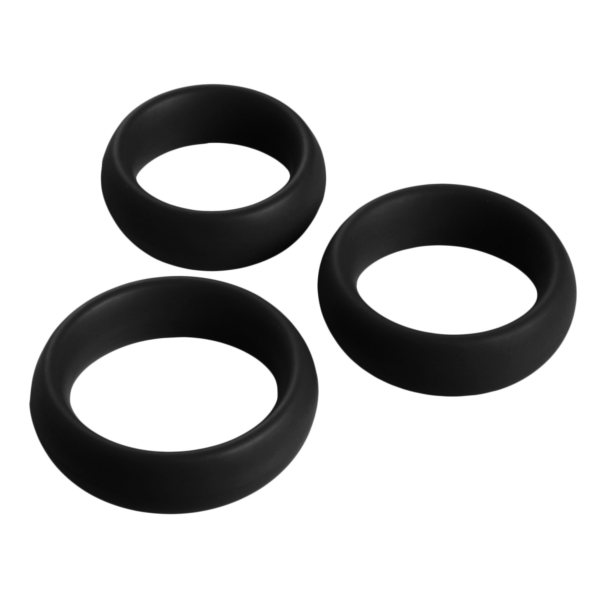 3 Piece Silicone Cock Ring Set – Black
