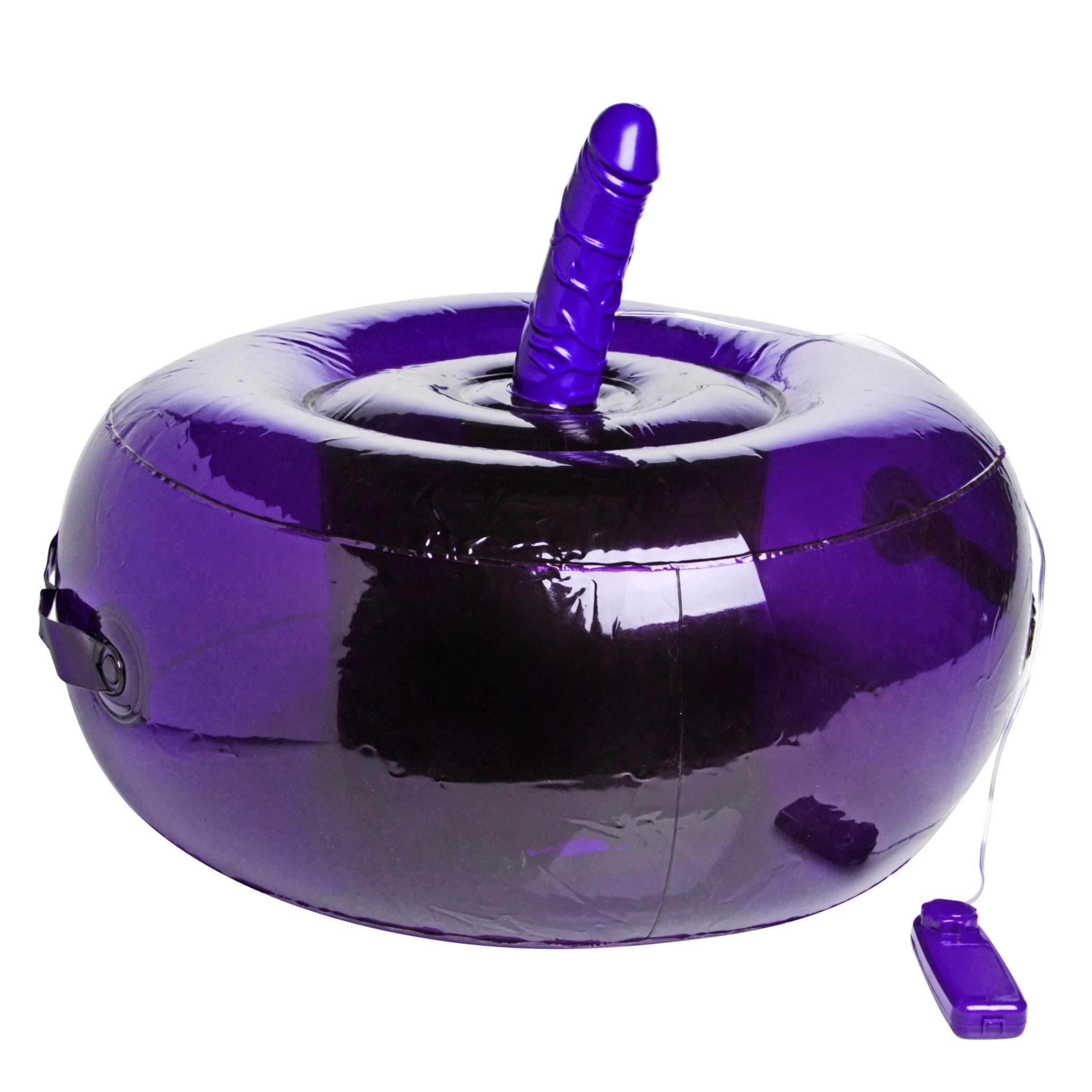 Sit-and-Ride Inflatable Seat with Vibrating Dildo – Purple