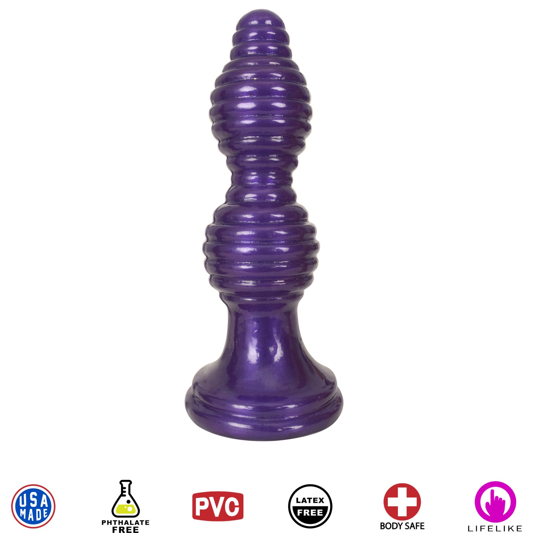 The Queen Ribbed Anal Plug – Purple