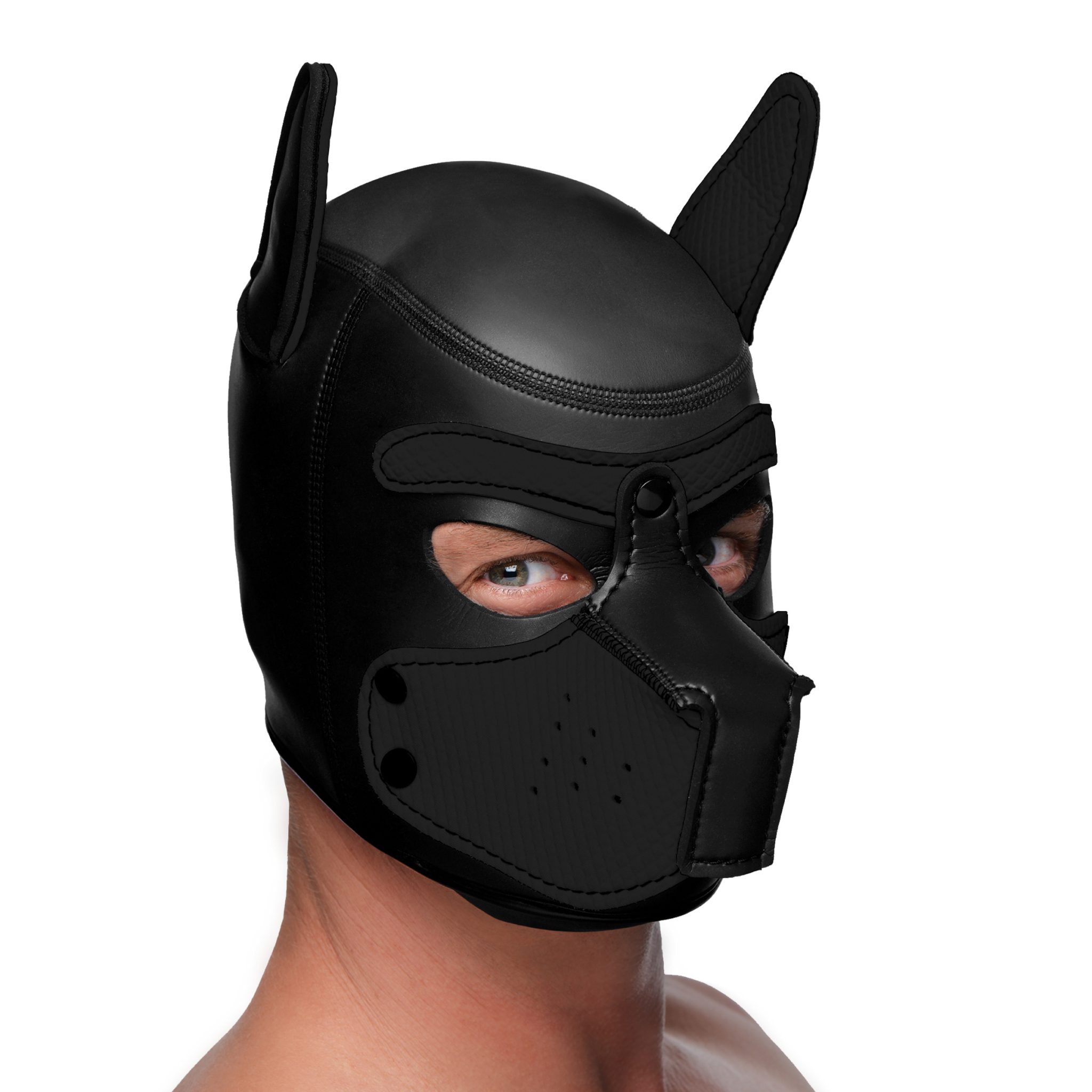 Spike Neoprene Puppy Hood – Black