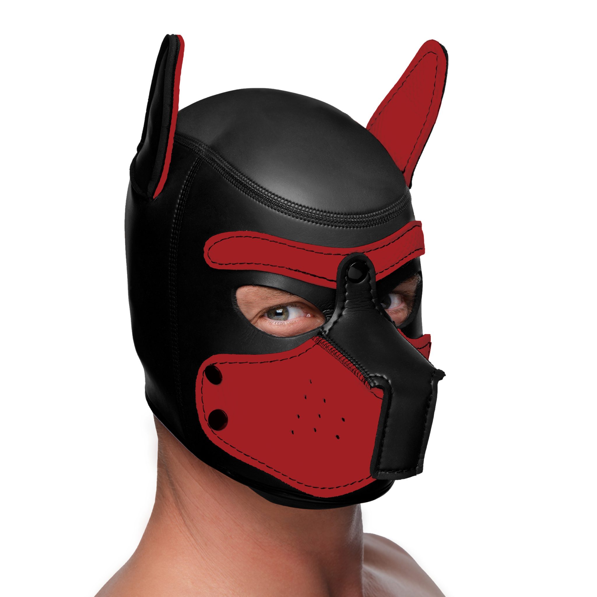 Spike Neoprene Puppy Hood – Red