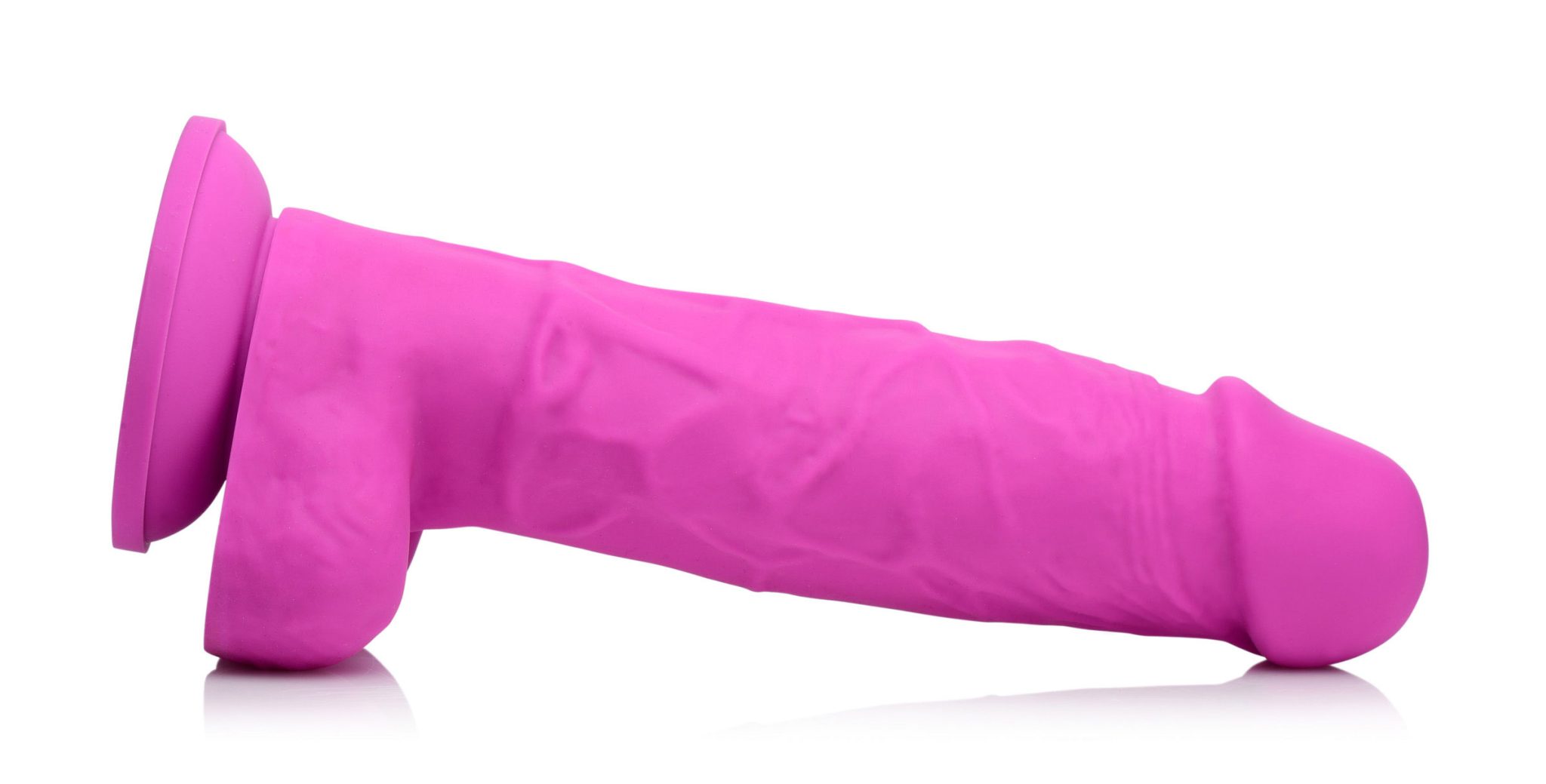 Power Pecker 7 Inch Silicone Dildo with Balls – Pink