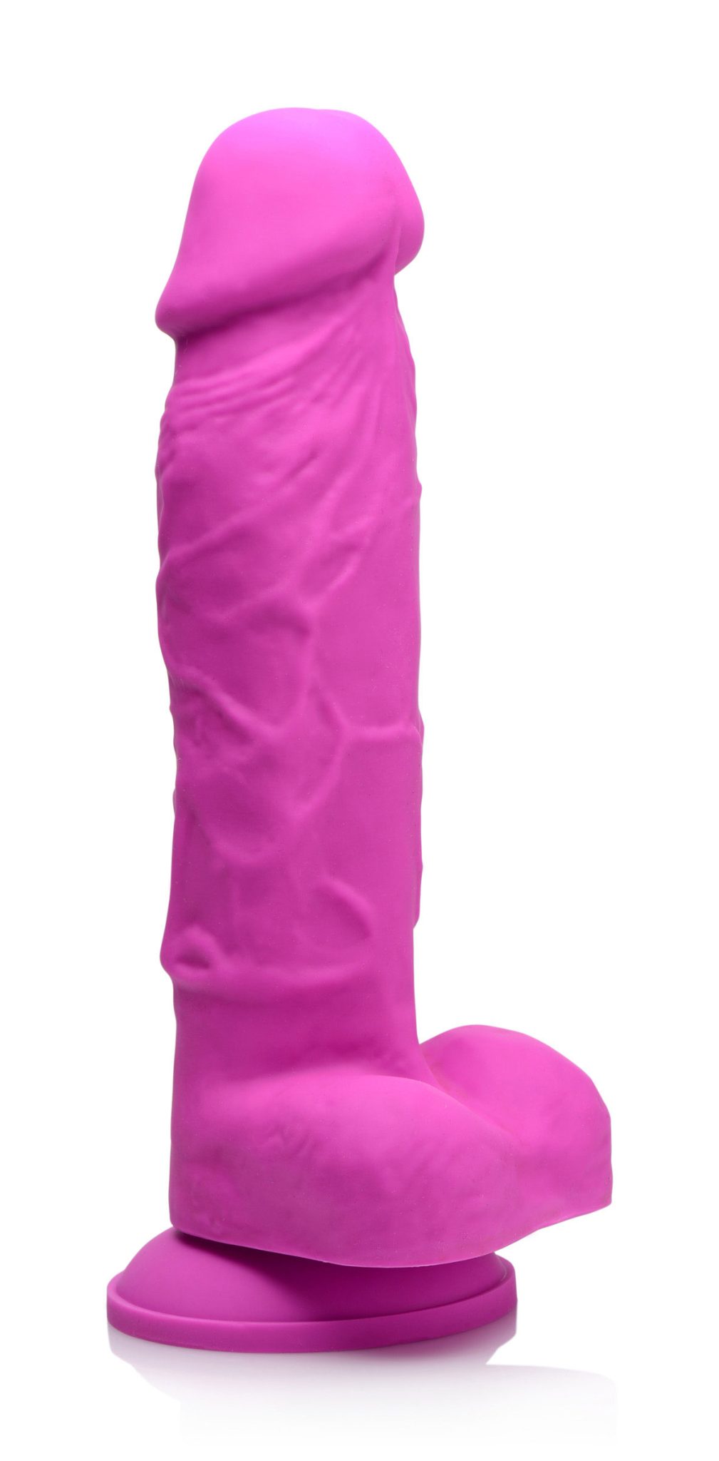 Power Pecker 7 Inch Silicone Dildo with Balls – Pink