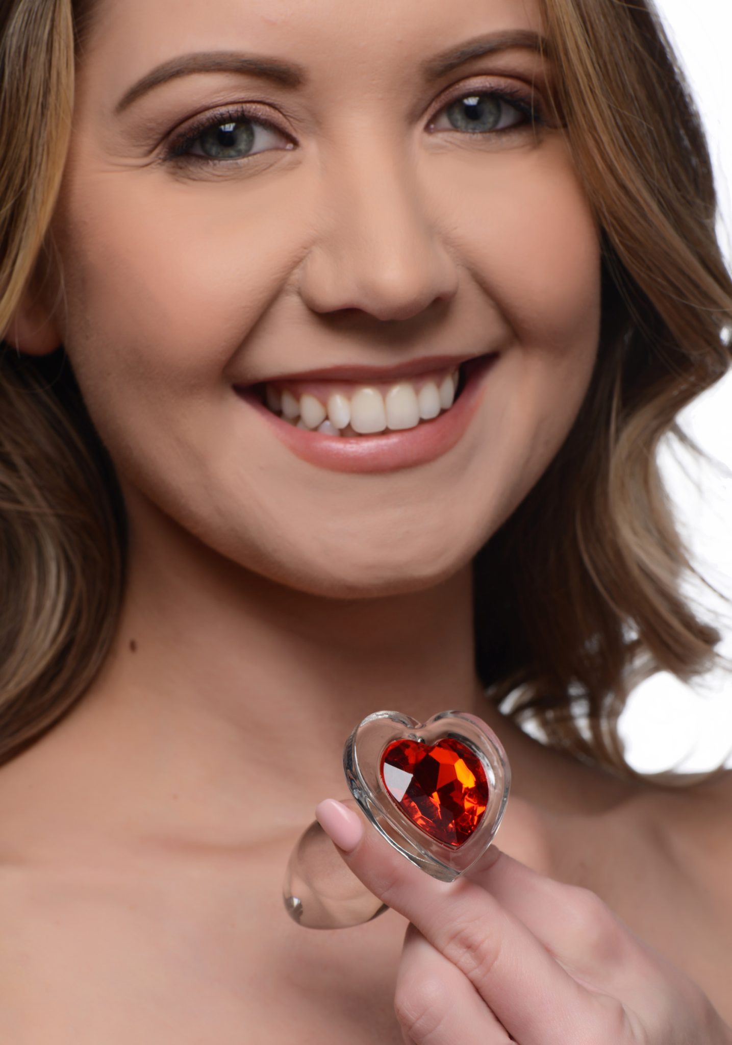 Red Heart Gem Glass Anal Plug – Small