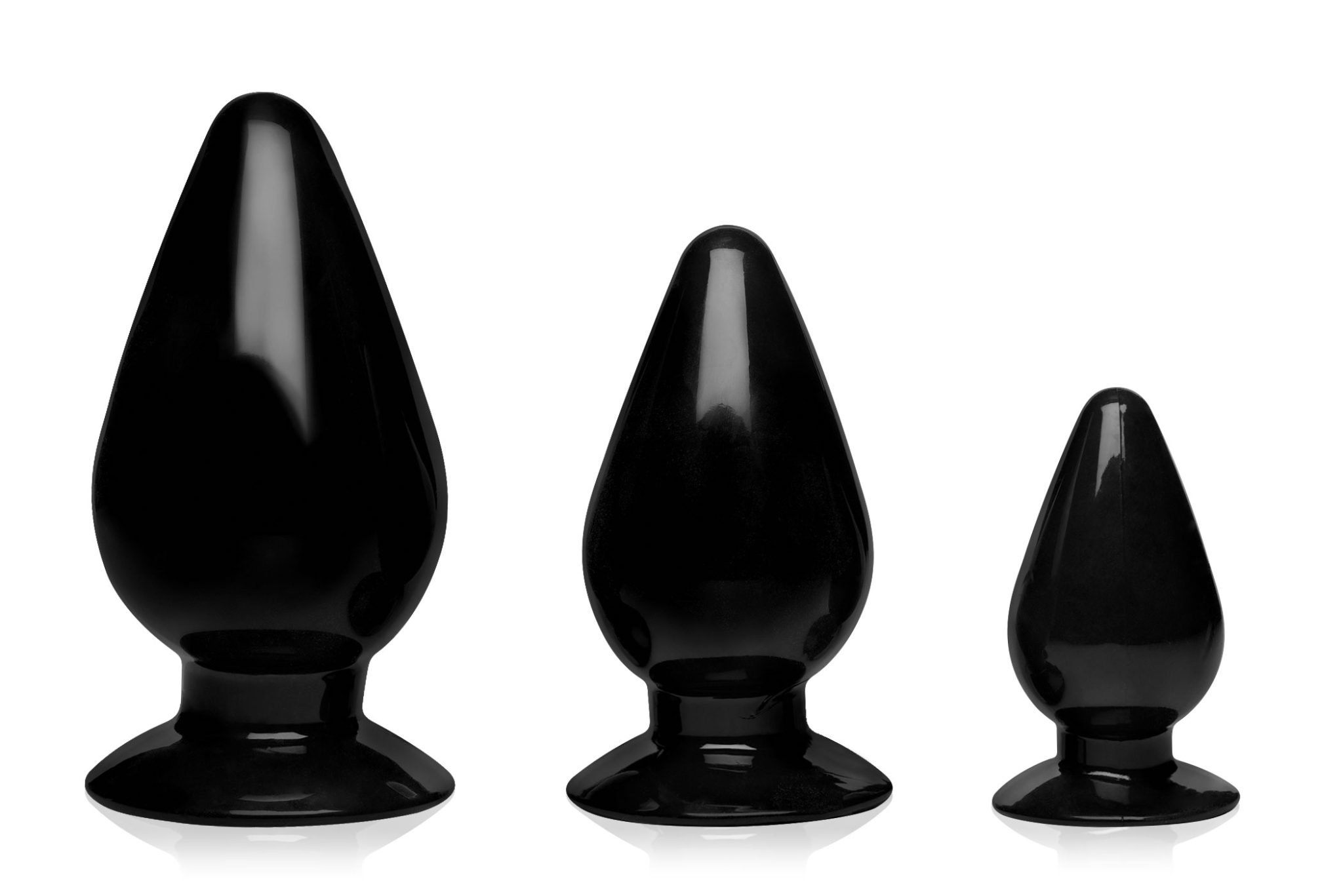 Triple Cones 3 Piece Anal Plug Set – Black