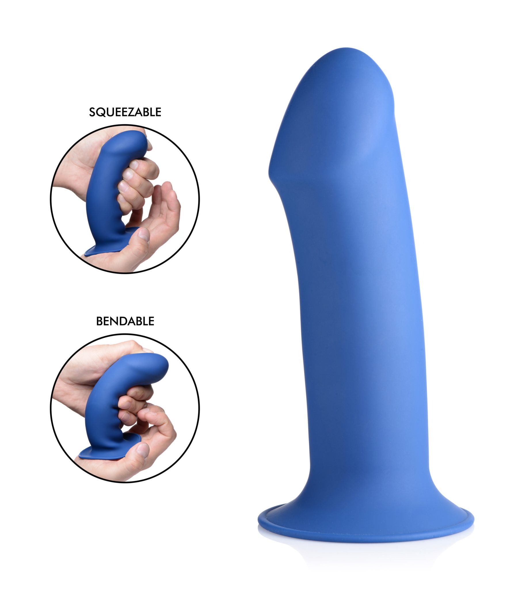Squeezable Thick Phallic Dildo – Blue