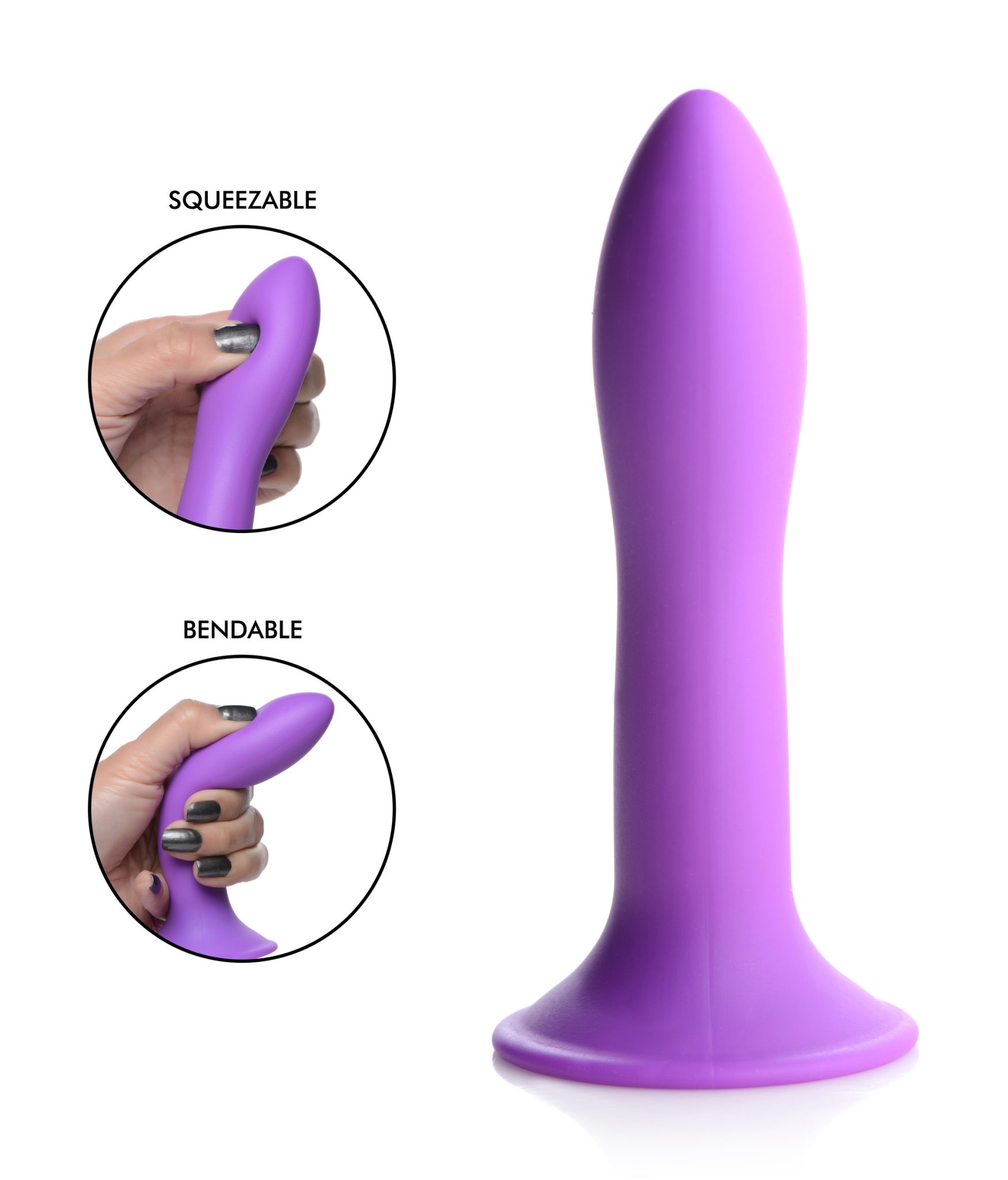 Squeezable Slender Dildo – Purple