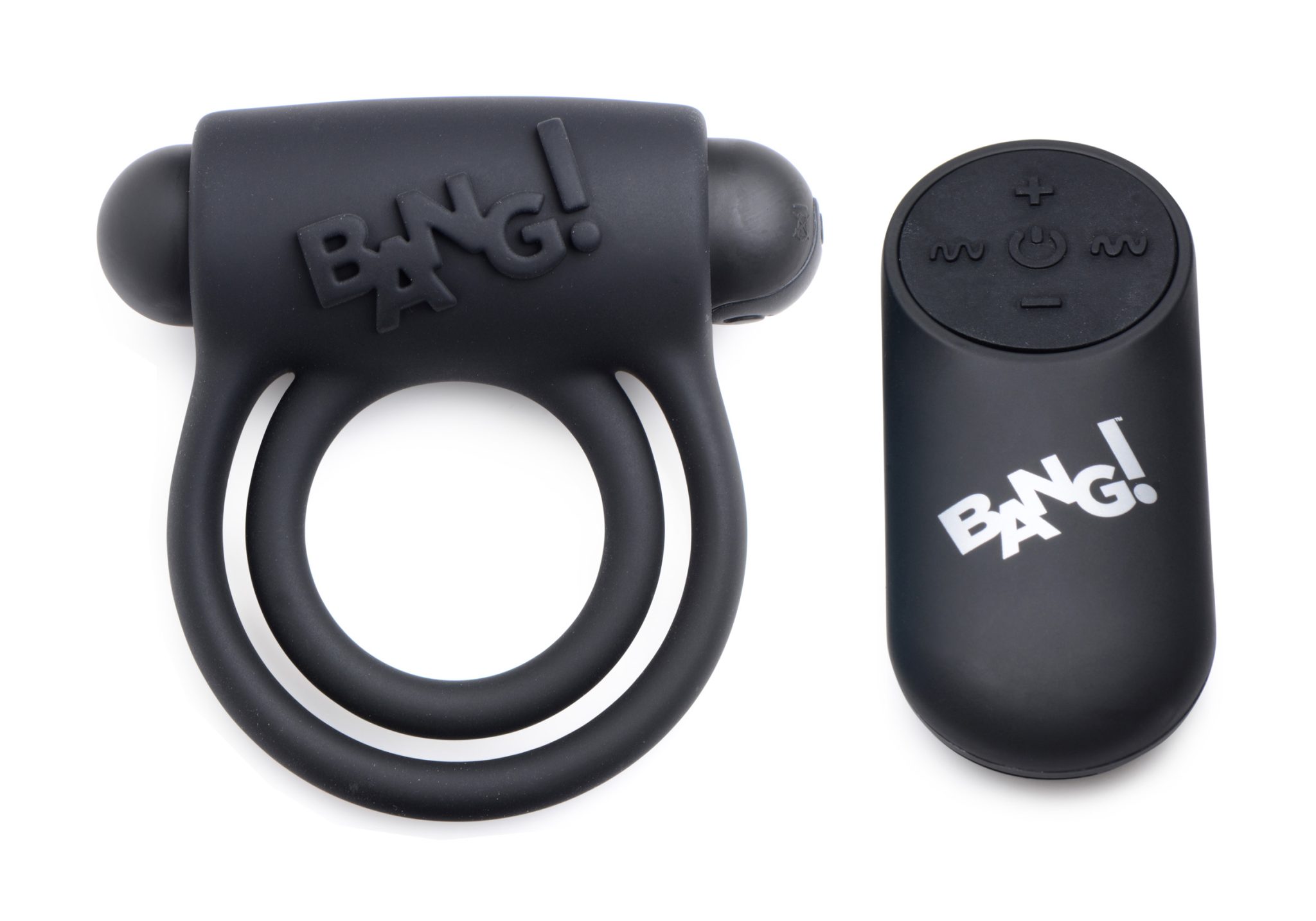 Remote Control 28X Vibrating Cock Ring and Bullet – Black