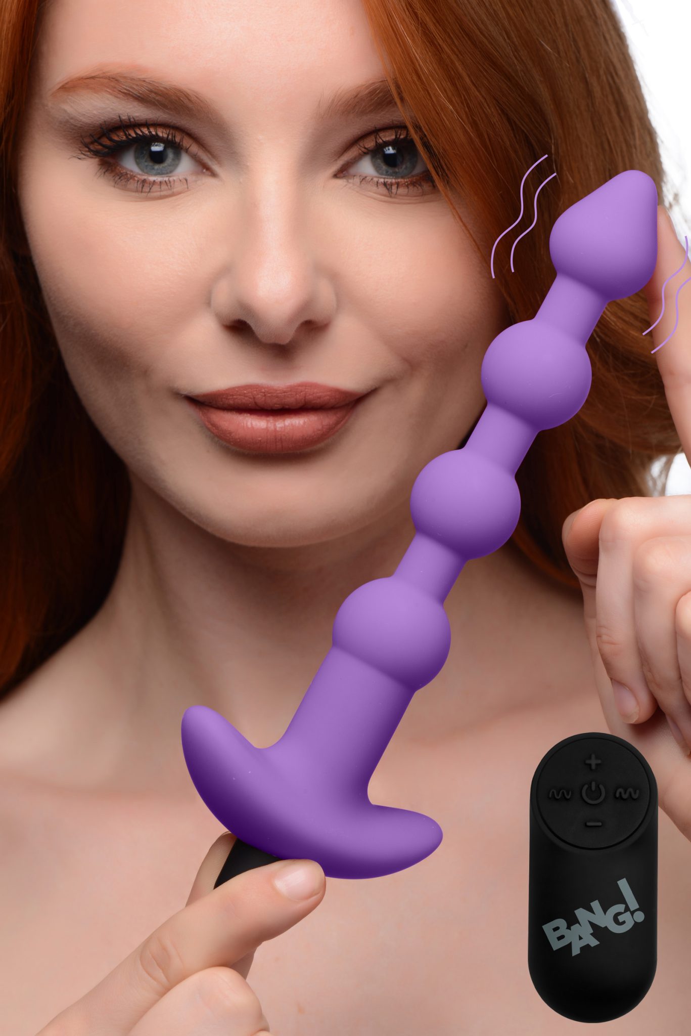 Remote Control Vibrating Silicone Anal Beads – Purple