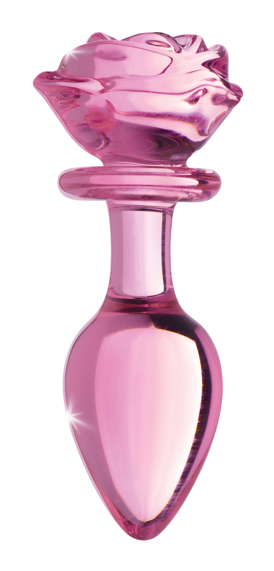 Pink Rose Glass Anal Plug – Large