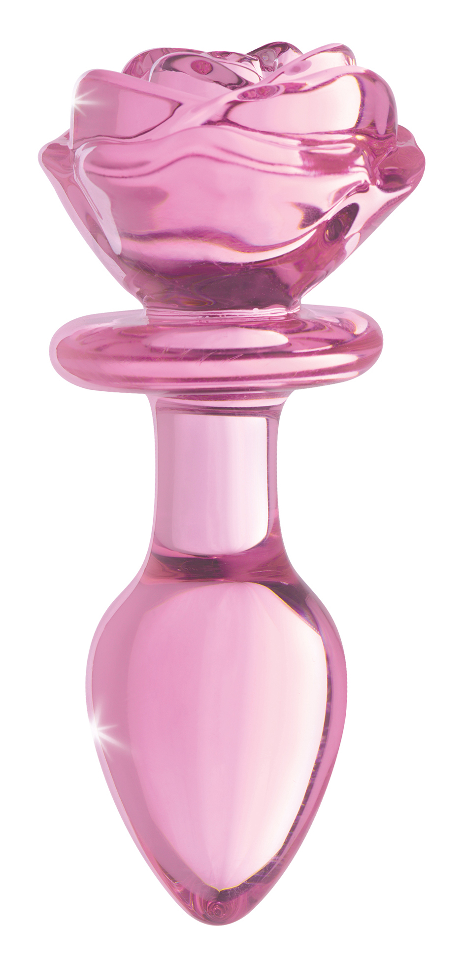 Pink Rose Glass Anal Plug – Medium