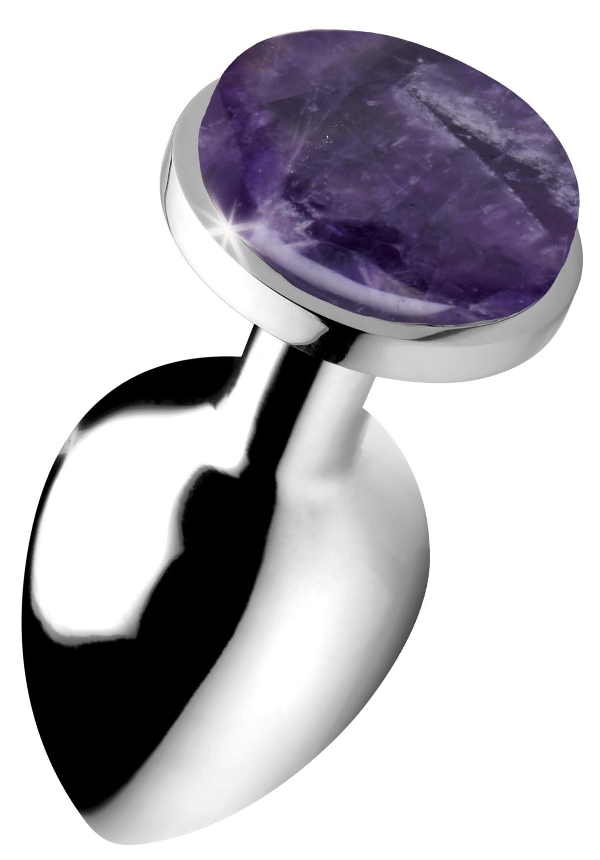 Genuine Amethyst Gemstone Anal Plug – Large