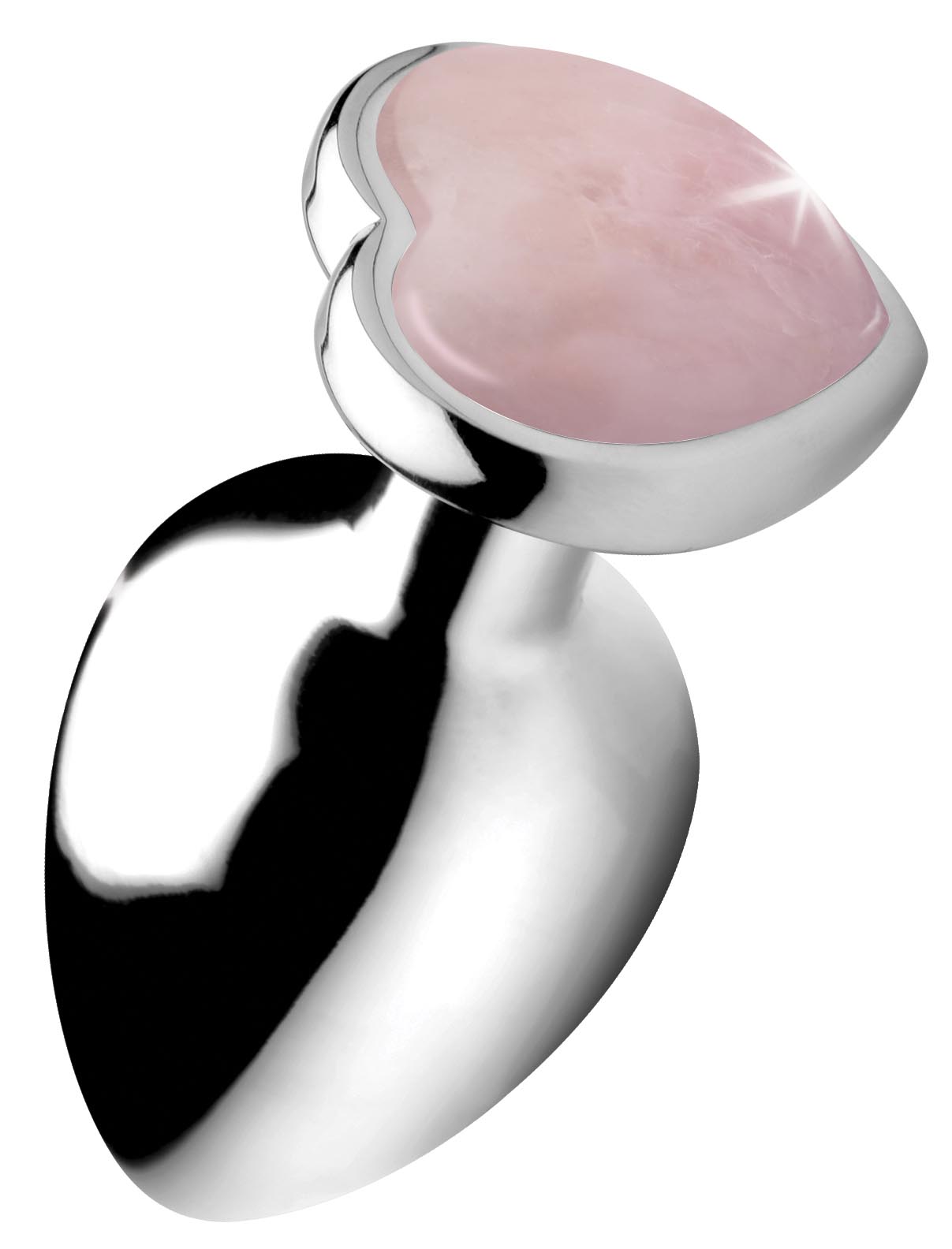 Authentic Rose Quartz Gemstone Heart Anal Plug – Large