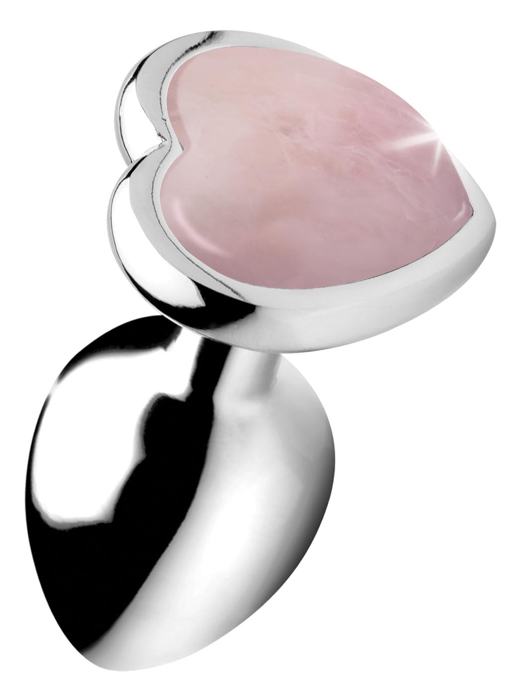 Authentic Rose Quartz Gemstone Heart Anal Plug – Small