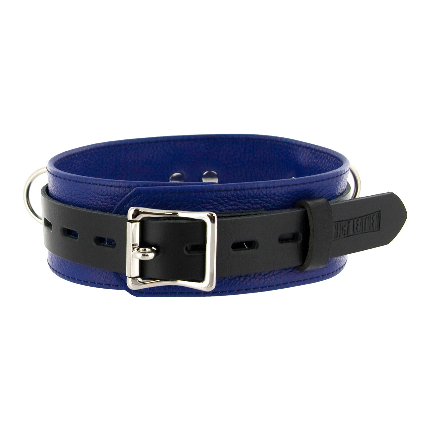 Strict Leather Deluxe Locking Collar – Blue and Black