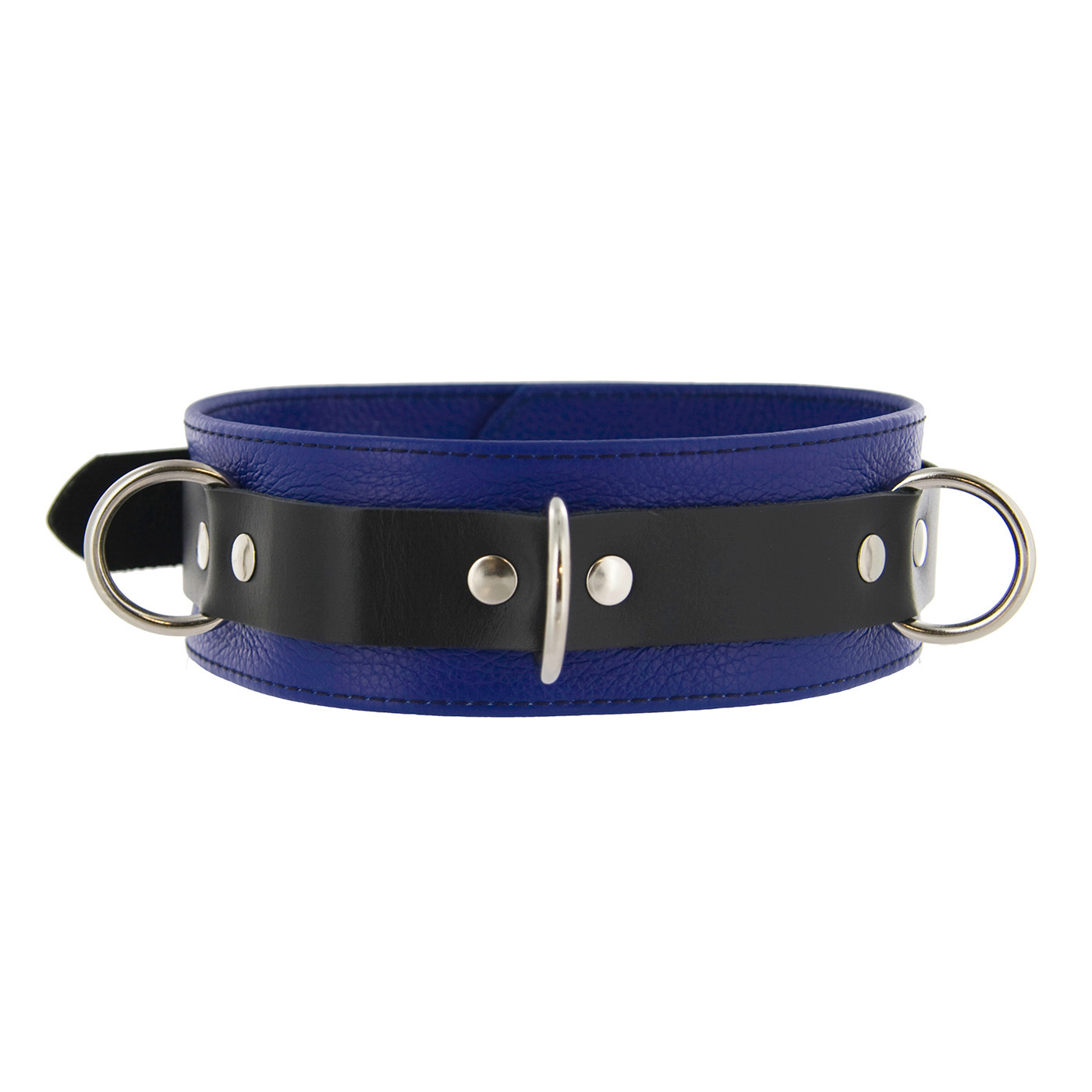 Strict Leather Deluxe Locking Collar – Blue and Black