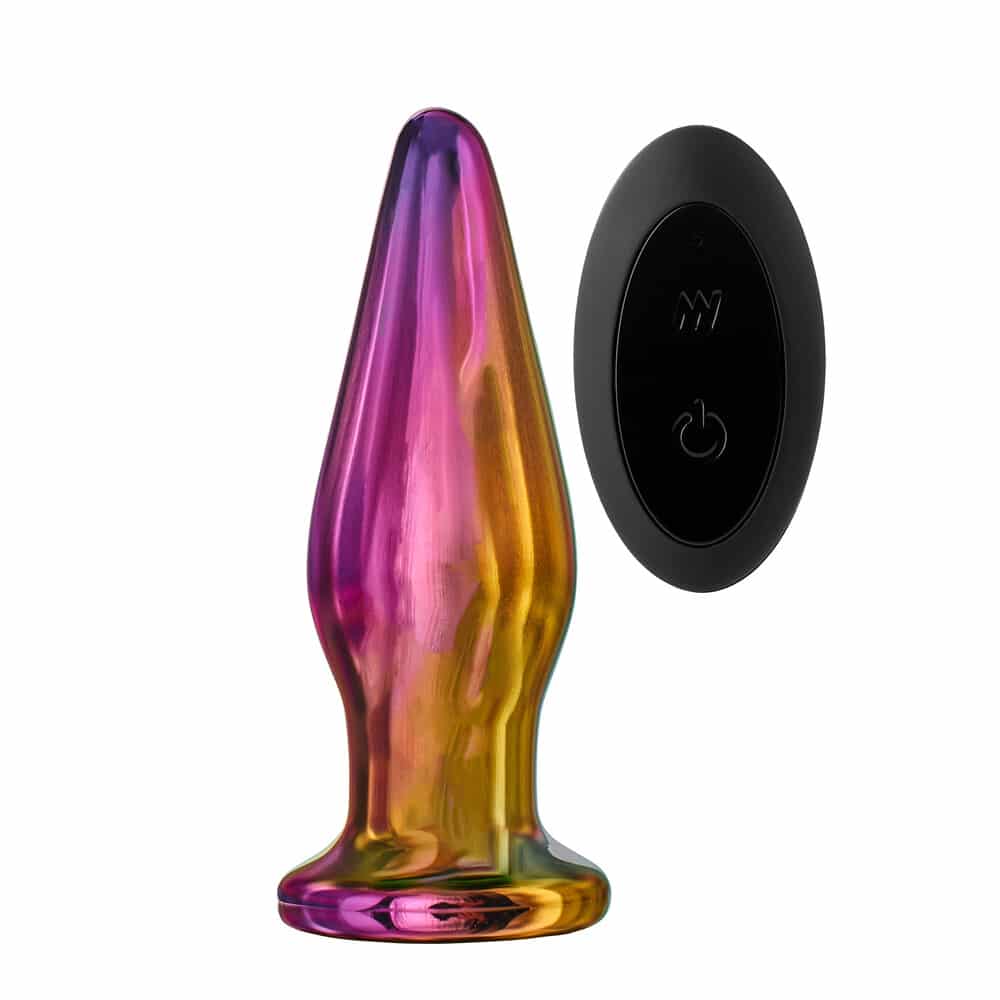 Glamour Glass Remote Control Tapered Butt Plug-3