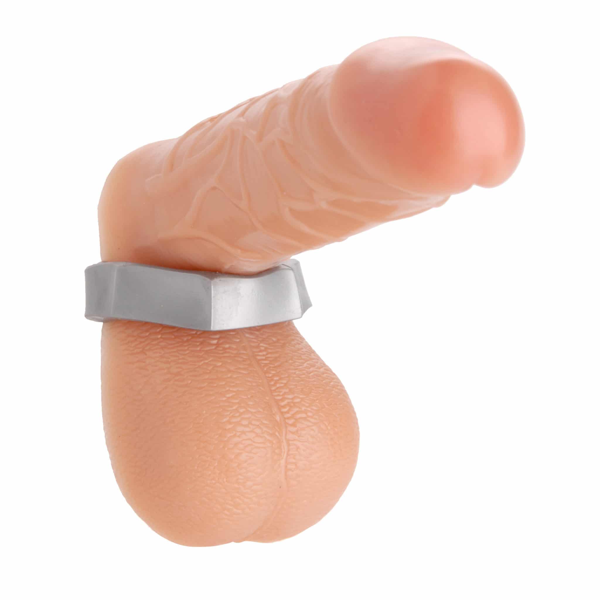 Silver Hex Heavy Duty Cock Ring and Ball Stretcher-8