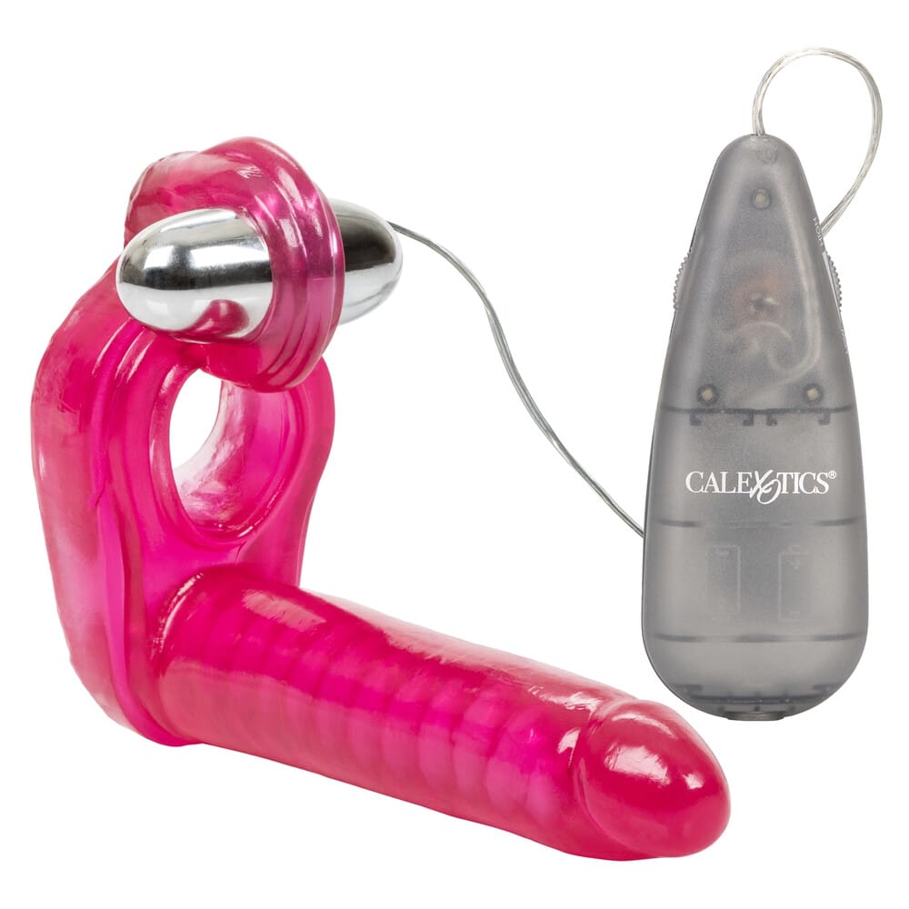 Ultimate Triple Stimulator Vibrating Cock Ring With Dong-9