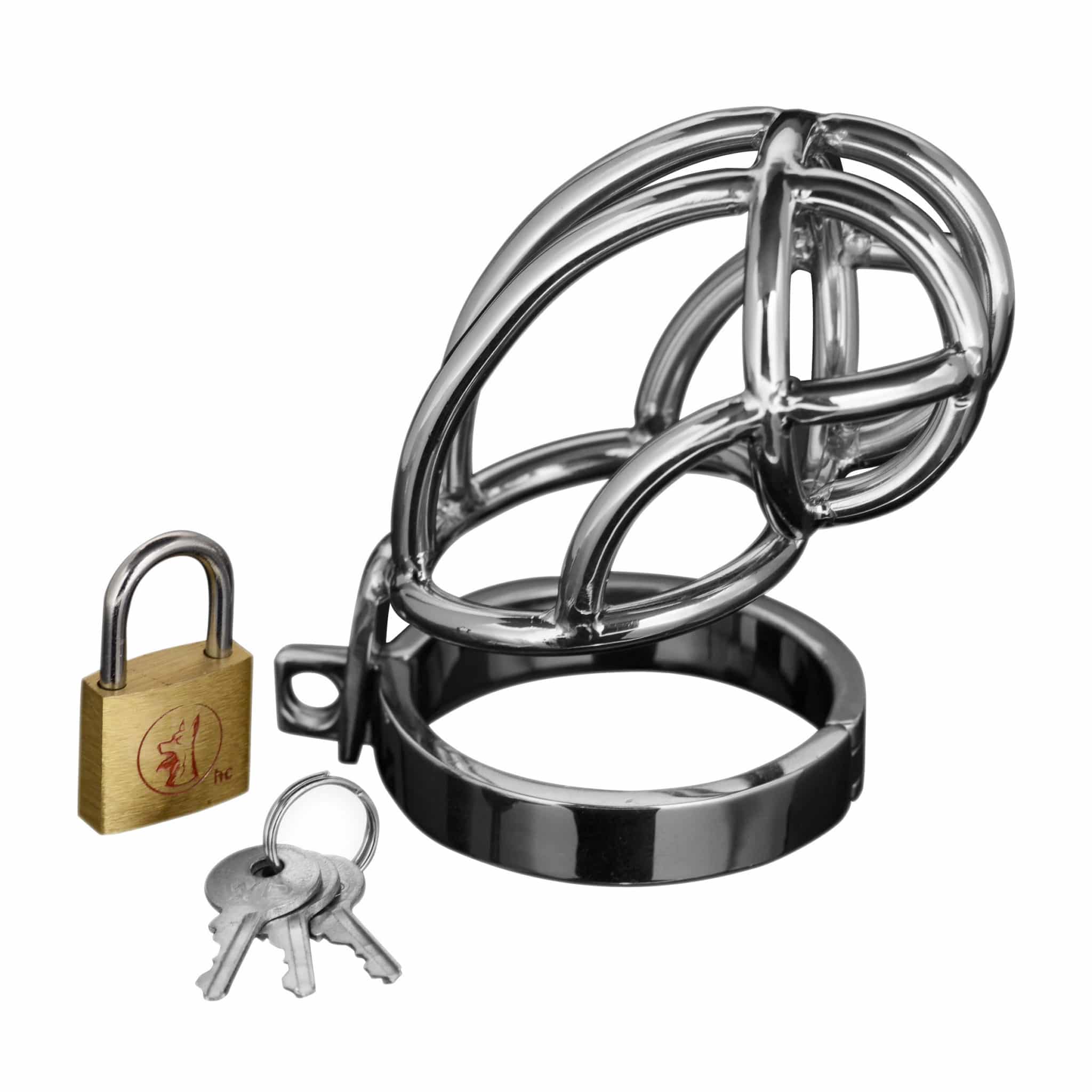 Captus Stainless Steel Locking Chastity Cage-7