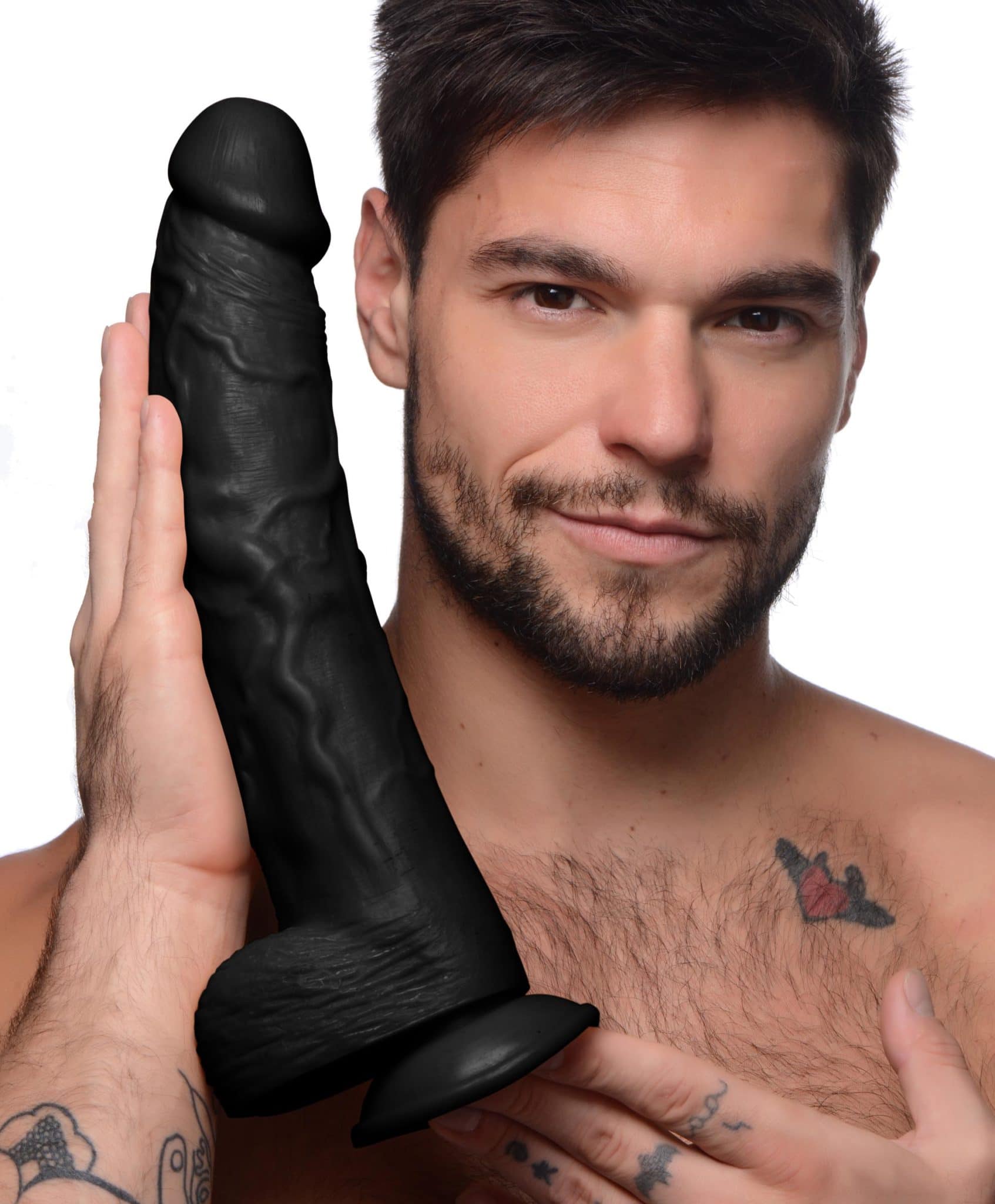 Hung Harry 11.75 Inch Dildo with Balls – Black