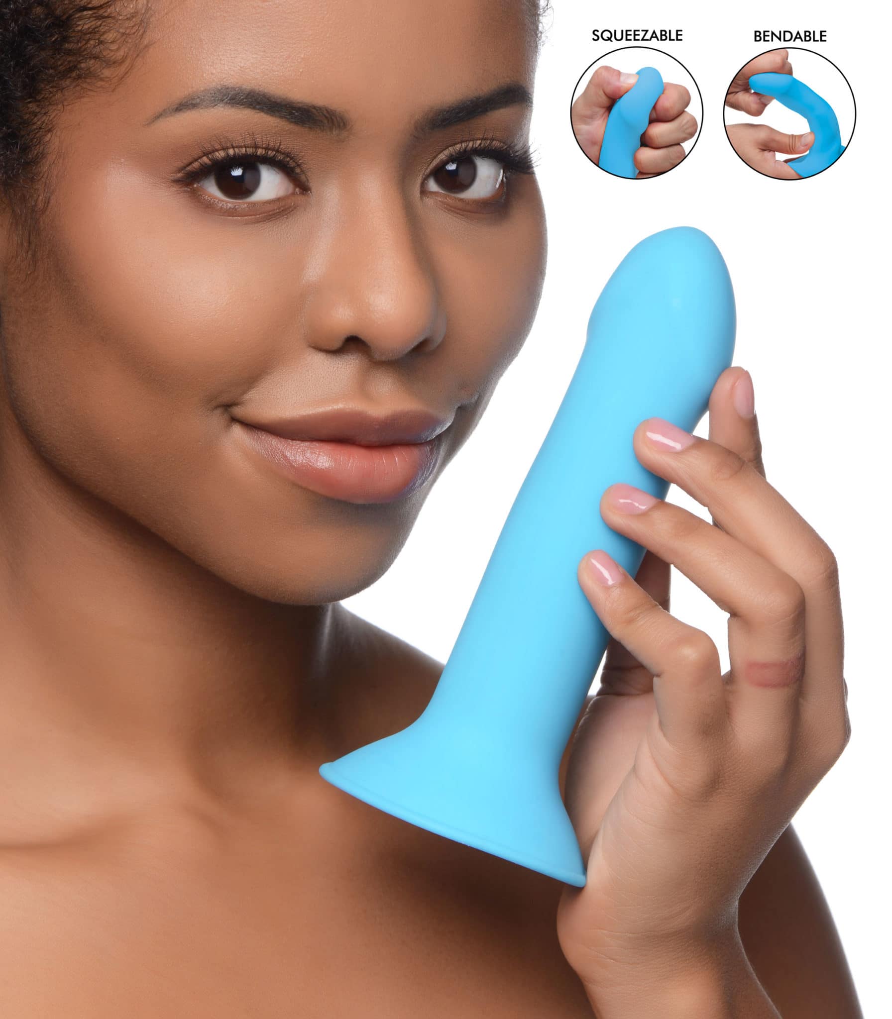 10X Squeezable Vibrating Dildo – Blue