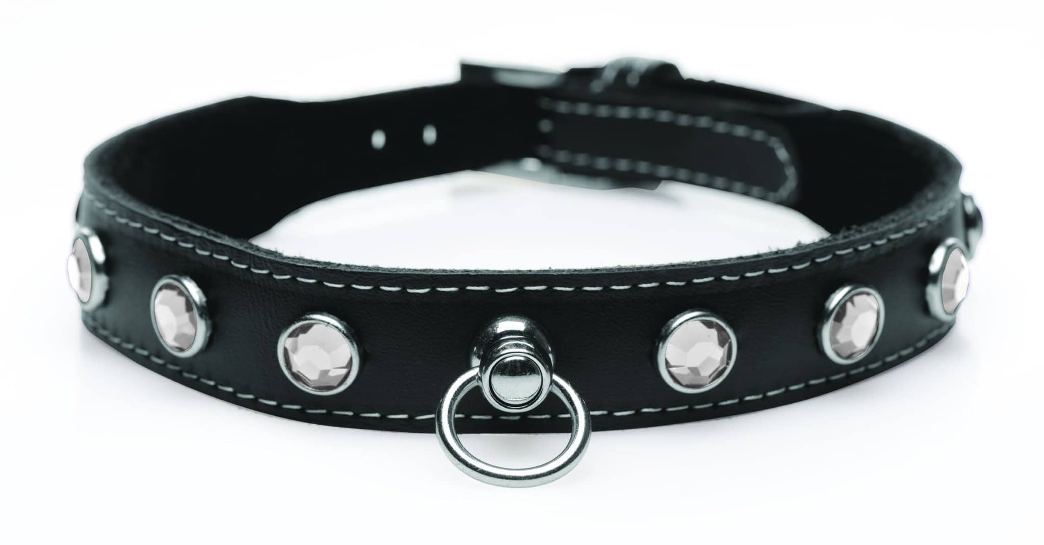 Bling Vixen Leather Choker with Rhinestones – Clear
