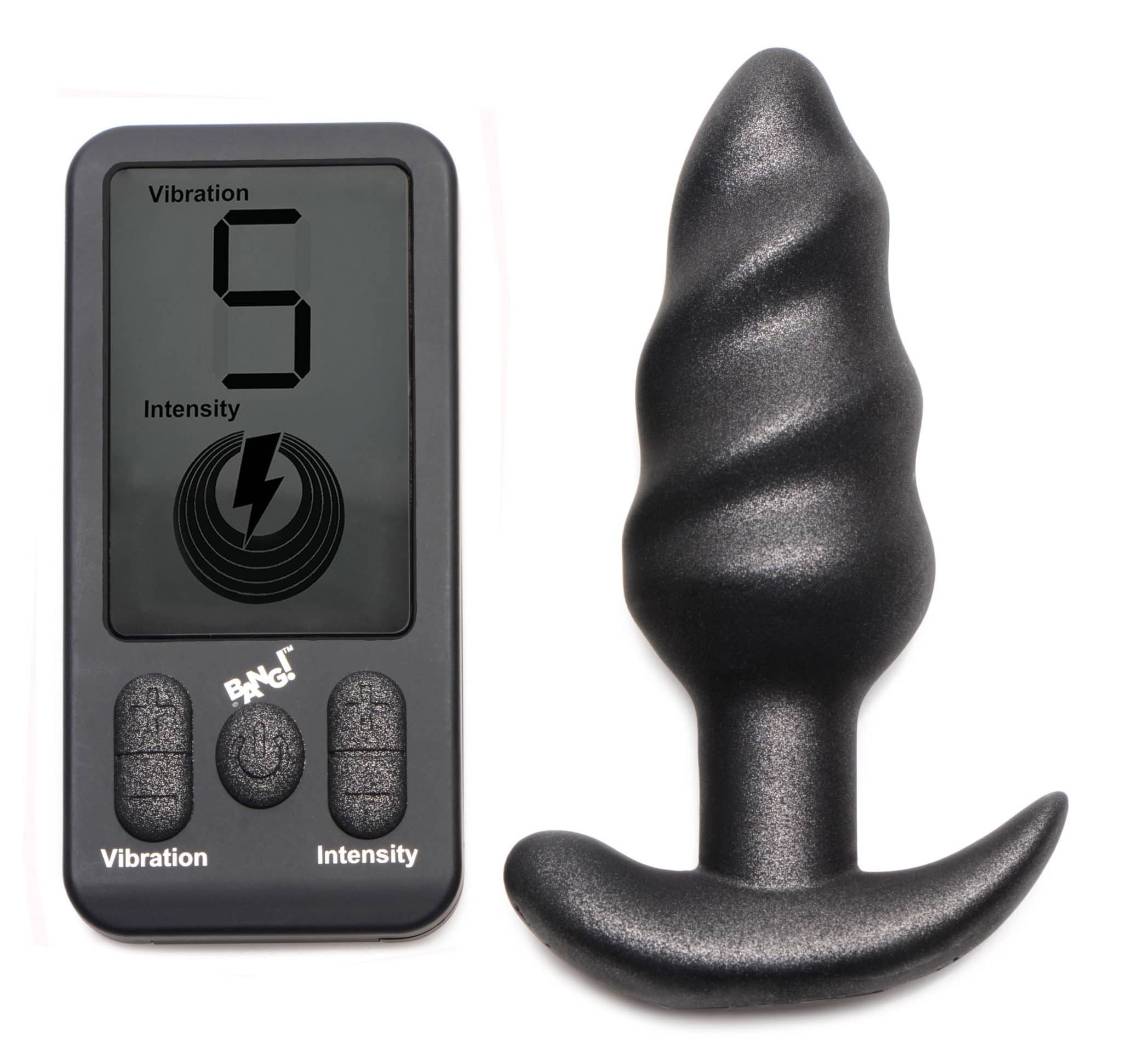 25X Vibrating Silicone Swirl Plug with Remote Control-4