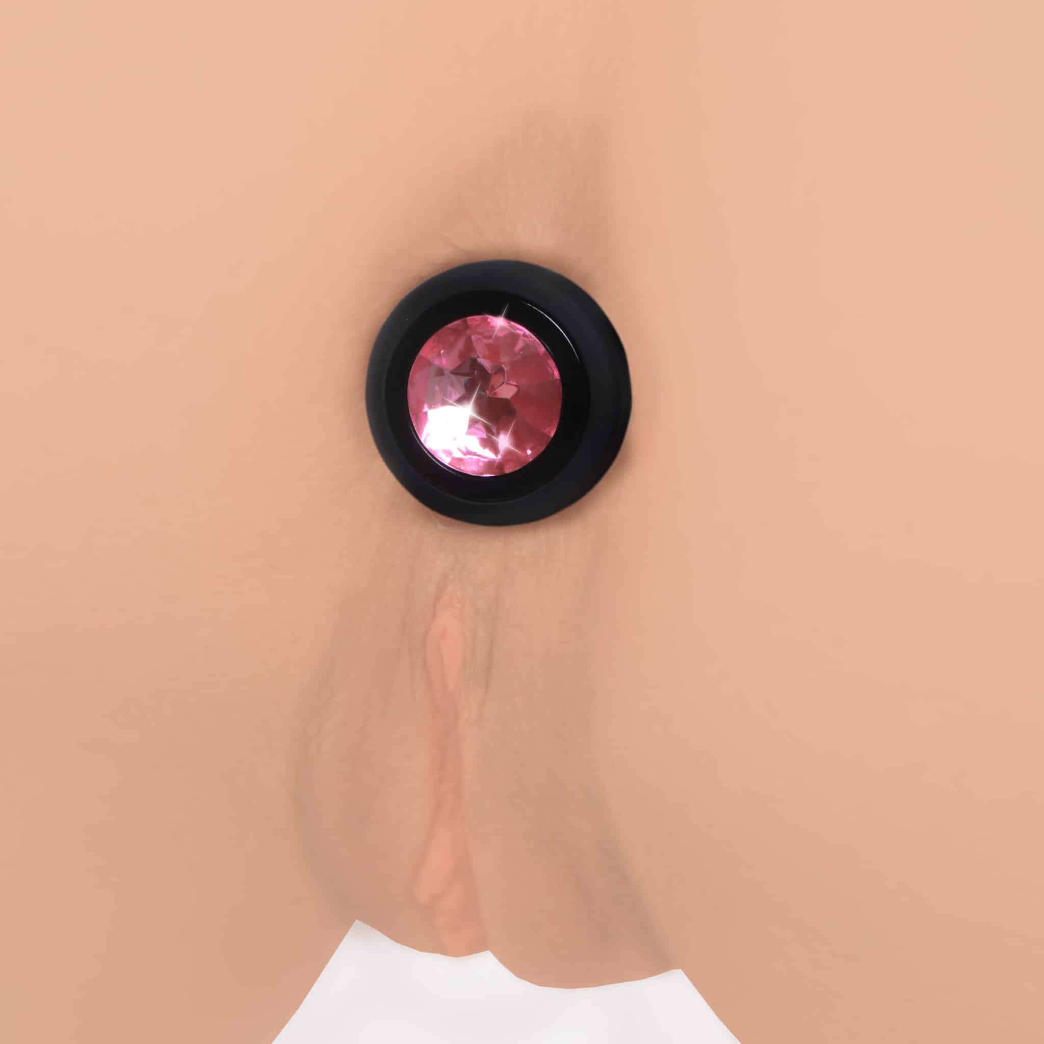 28X Vibrating Silicone Pink Gem Anal Plug – Small