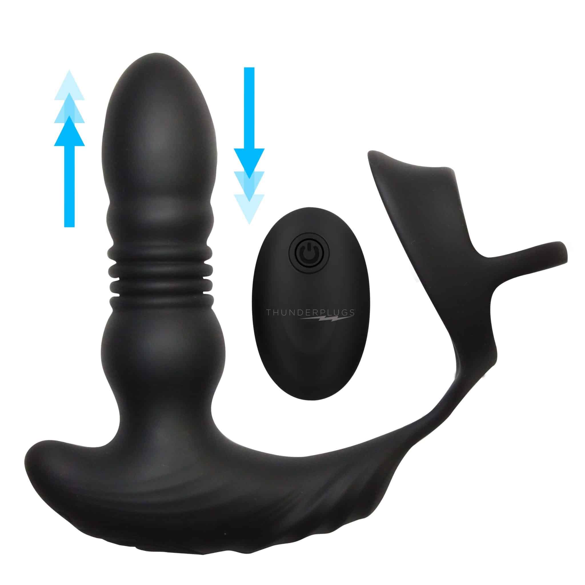 Thrusting Vibrator with Cock and Ball Ring and Remote-10