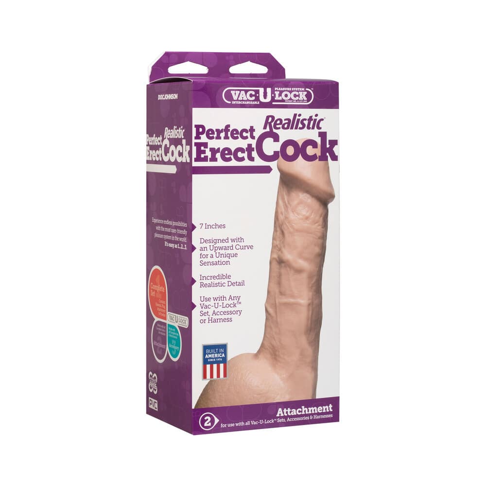 VacULock 7 Inch Perfect Erect Cock Attachment Flesh Pink