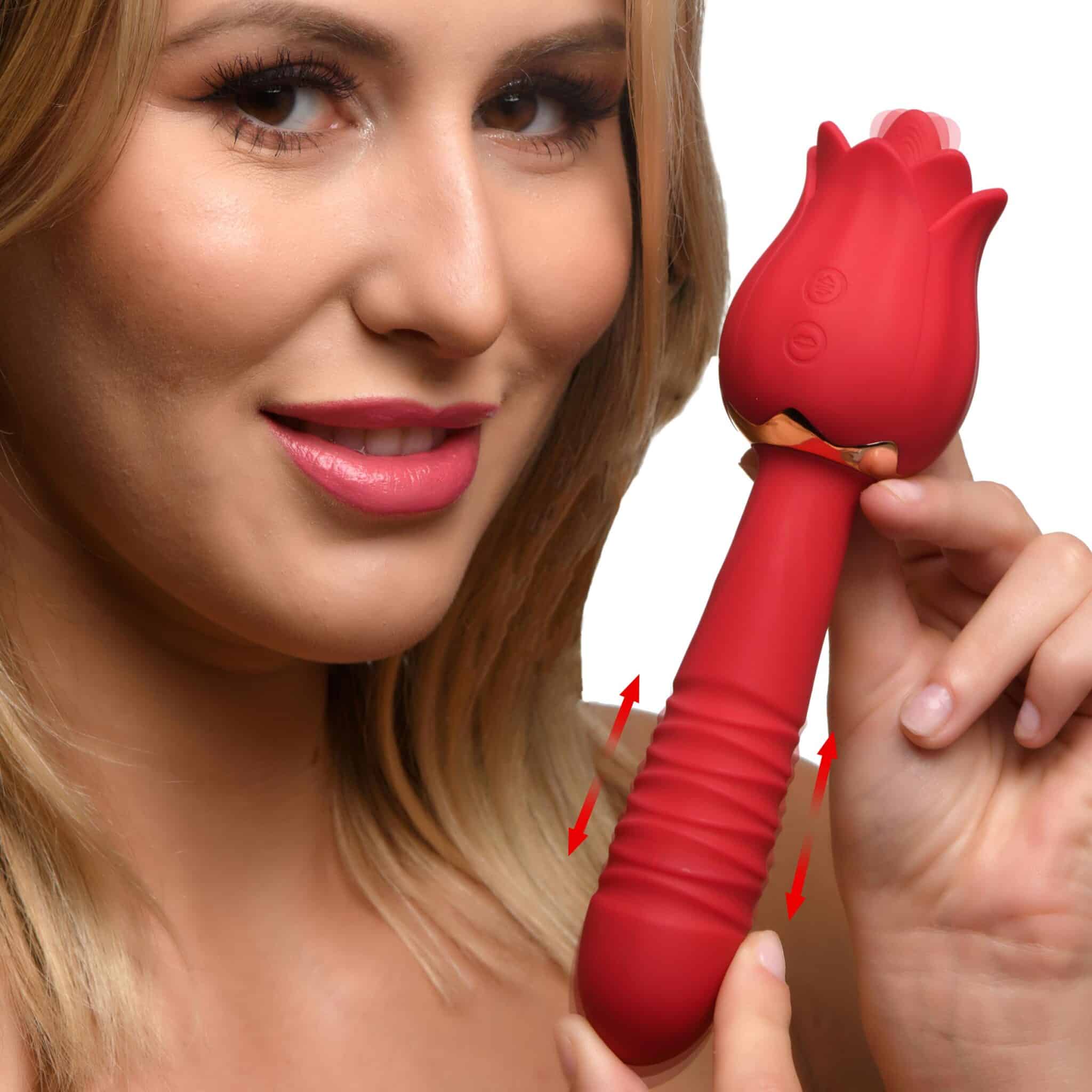 Racy Rose Thrusting and Licking Rose Vibrator-5