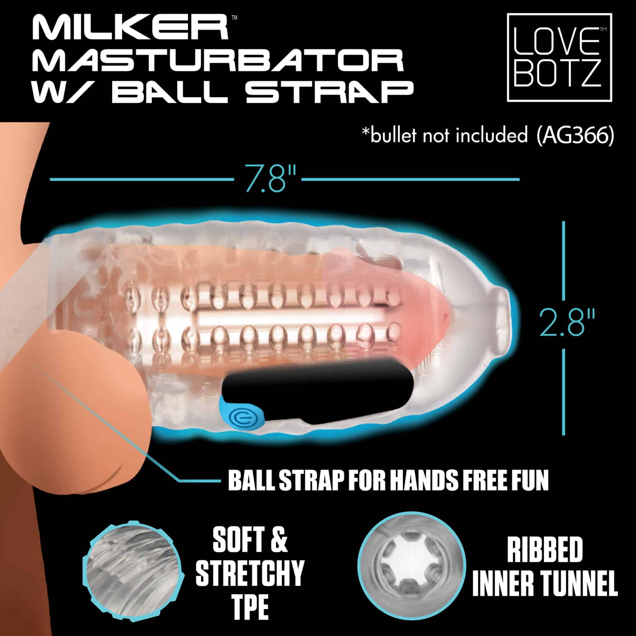 Milker Masturbator with Ball Strap-10