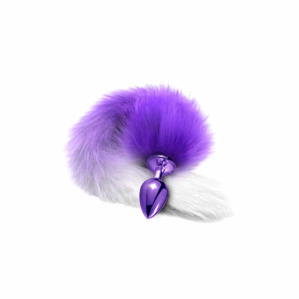 Nixie Metal Butt Plug With Ombre Tail Purple-4