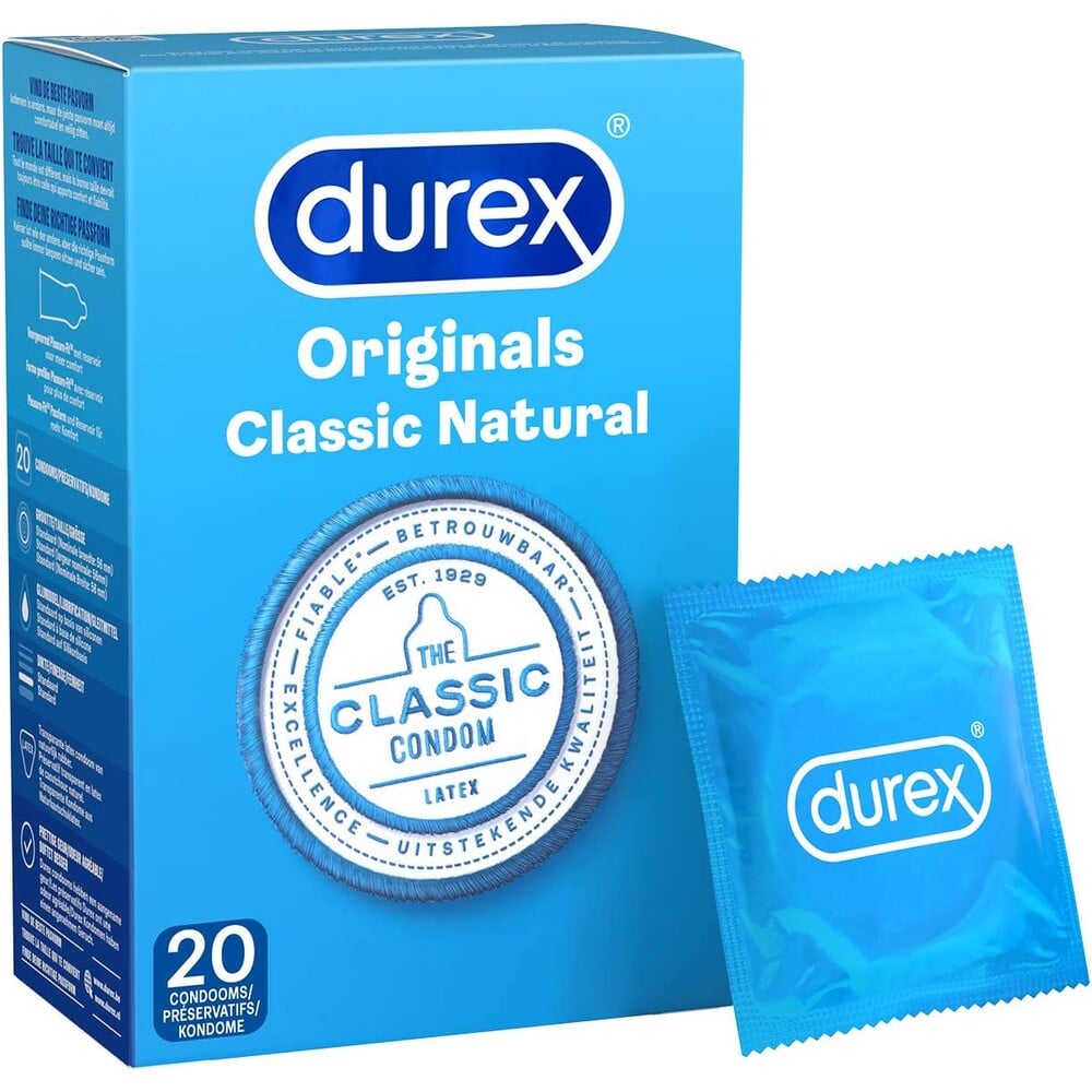 Durex Originals Classic Natural Condoms 20 Pack-1