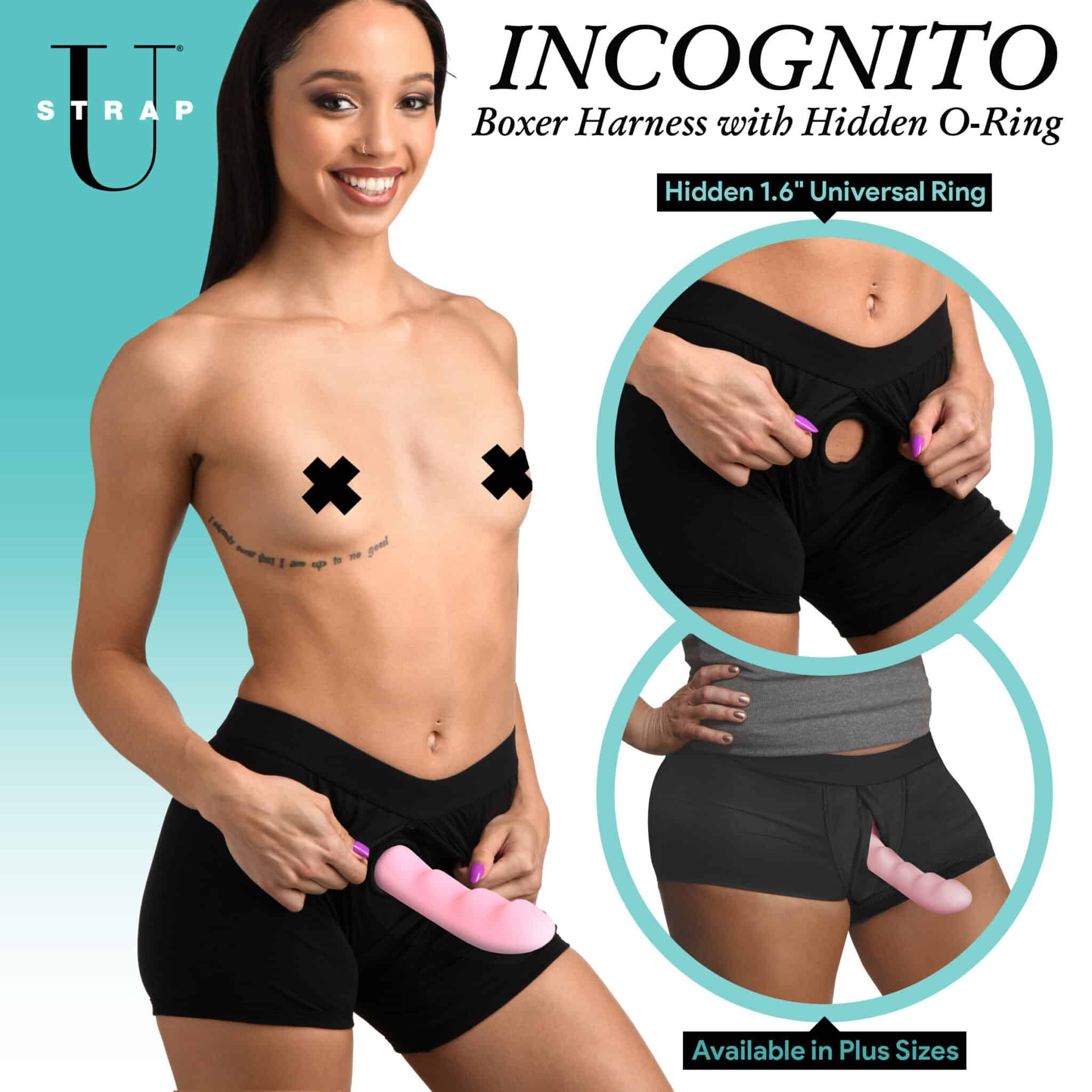 Incognito Boxer Harness with Hidden O-Ring – 2XL