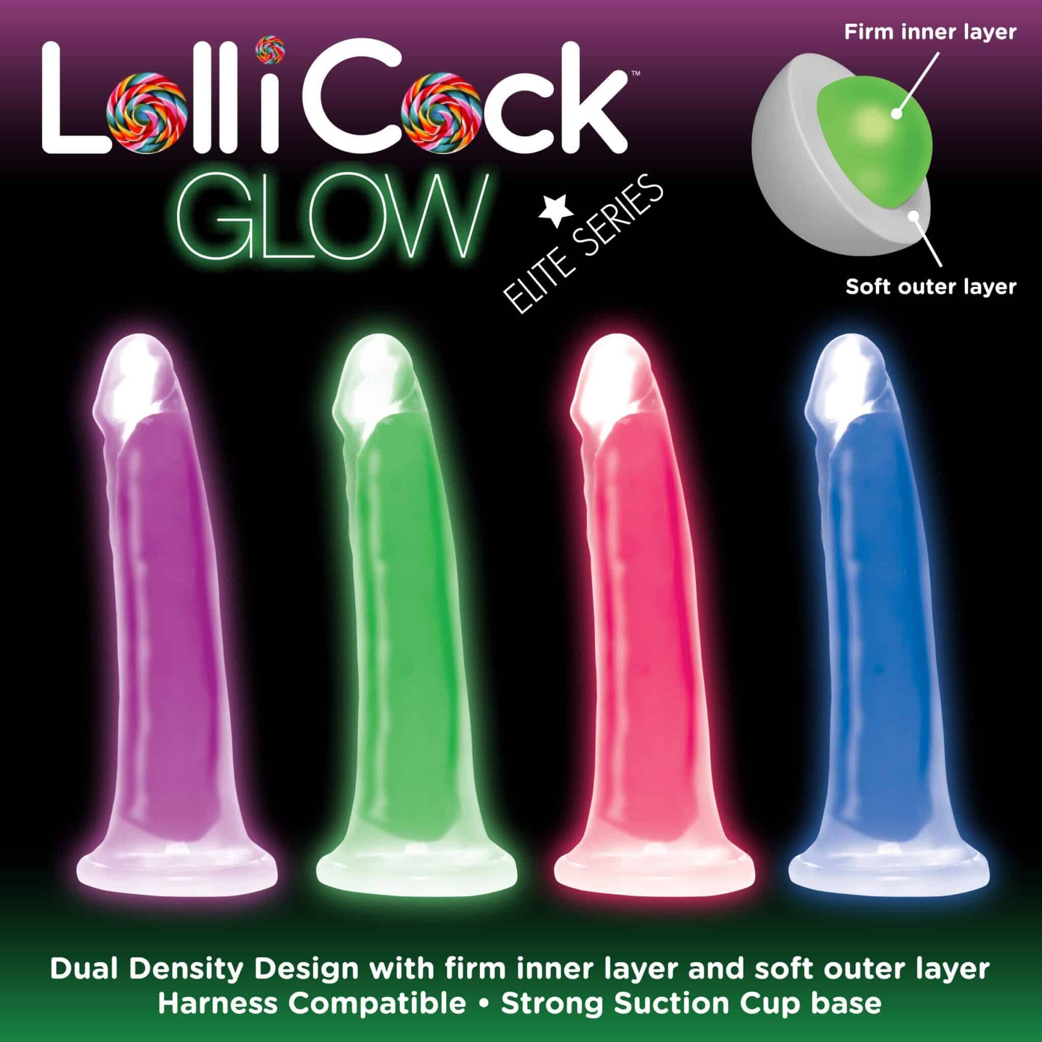 7 Inch Glow-in-the-Dark Silicone Dildo – Green
