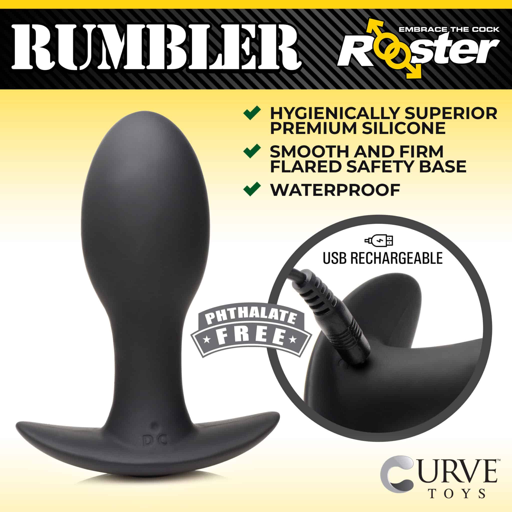 Rumbler Vibrating Silicone Butt Plug – Medium