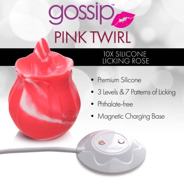 10X Pink Twirl Silicone Licking Rose-7