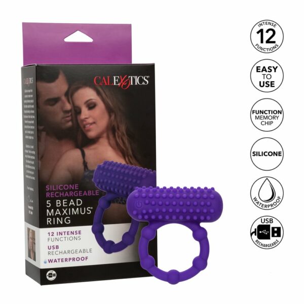 5 Bead Maximus Rechargeable Cock Ring-3