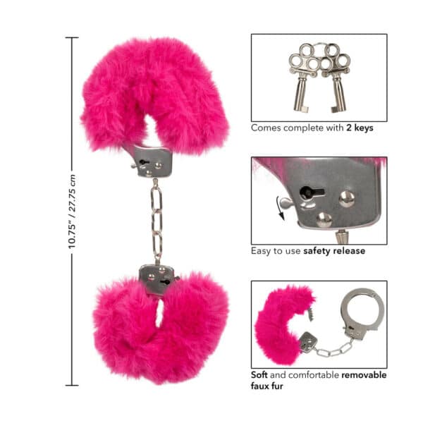 Ultra Fluffy Furry Cuffs Pink-3