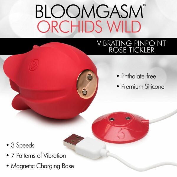 Orchids Wild Vibrating Pinpoint Rose Tickler-9