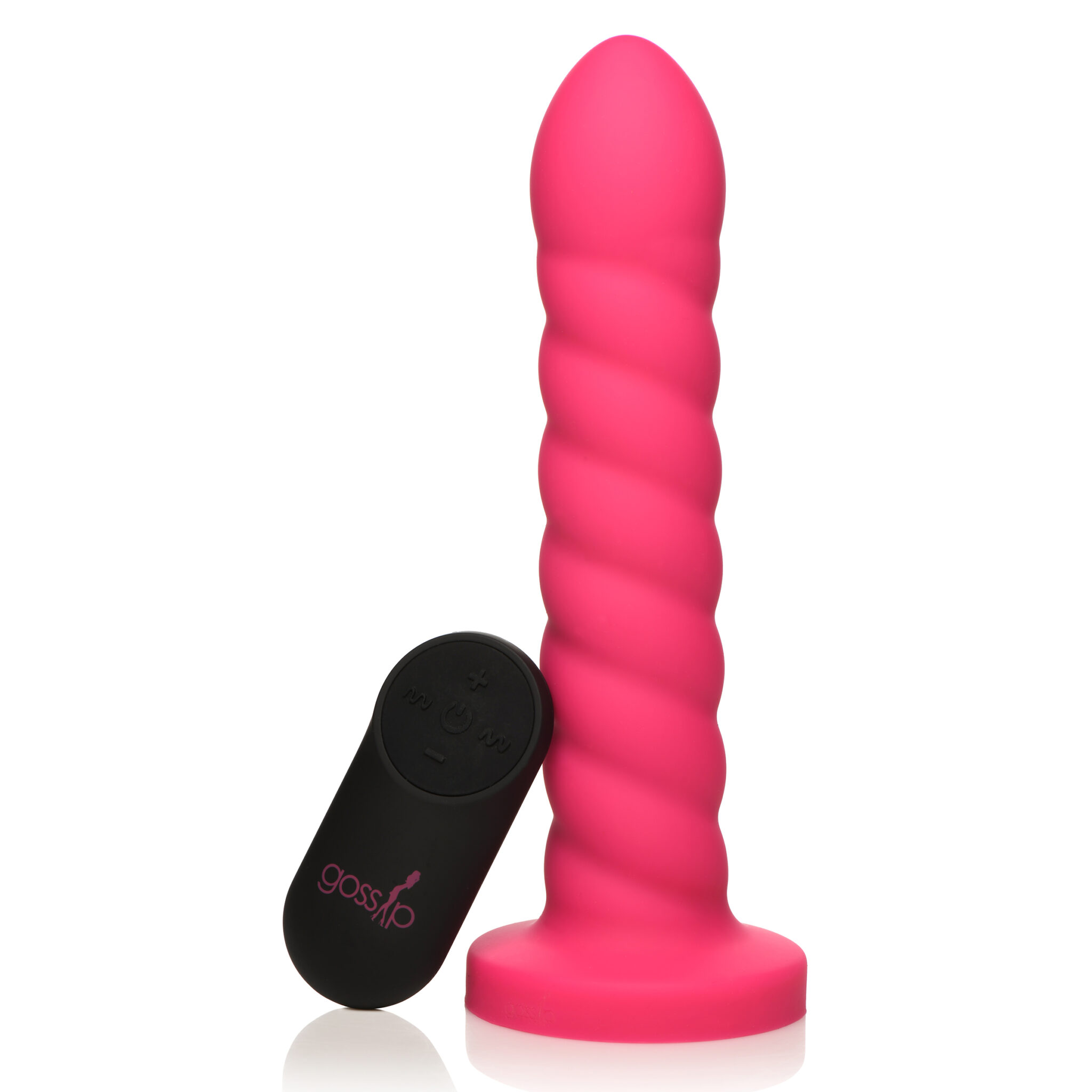 21X Soft Swirl Silicone Rechargeable Vibrator with Control – Magenta
