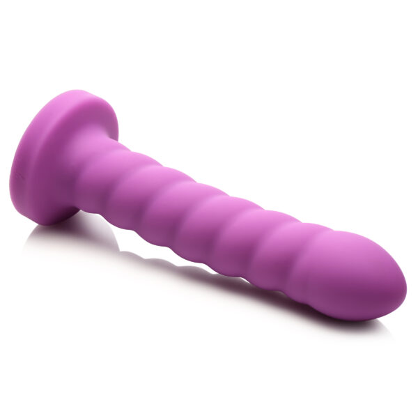 21X Soft Swirl Silicone Rechargeable Vibrator with Control - Violet-7