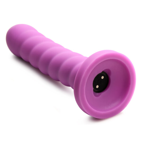 21X Soft Swirl Silicone Rechargeable Vibrator with Control - Violet-2