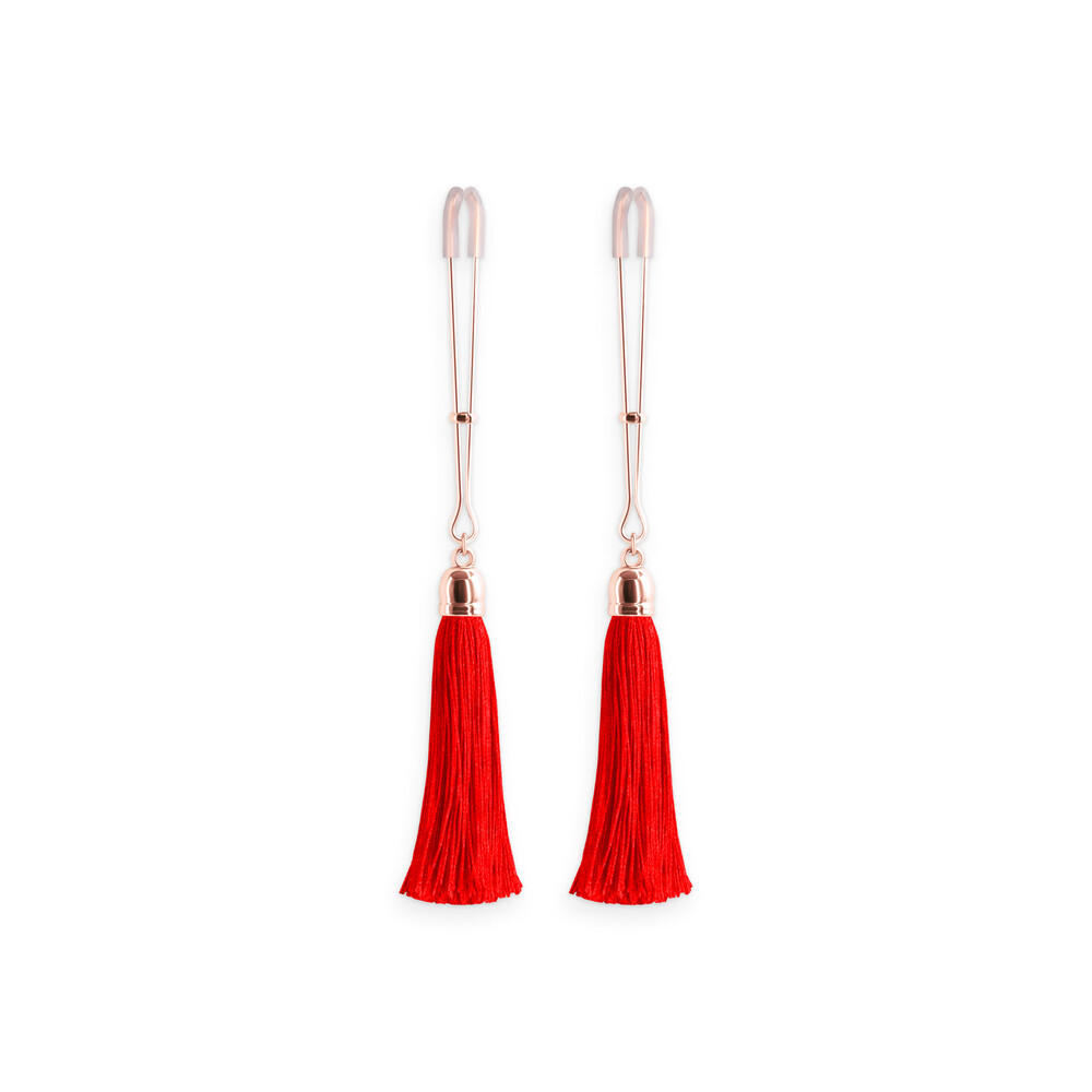 Bound Nipple Clamps Red Tassel-10