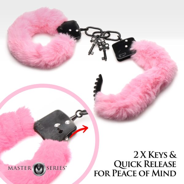 Cuffed in Fur Furry Handcuffs - Pink-7