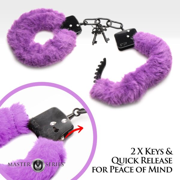 Cuffed in Fur Furry Handcuffs - Purple-10